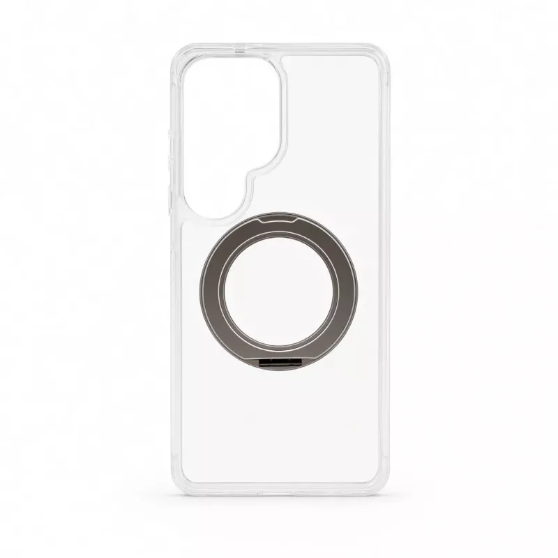 Evelatus Samsung Galaxy S26 Ultra hibridinis dėklas su MagSafe PC+TPU 360 metaliniu stoveliu, permatomas
