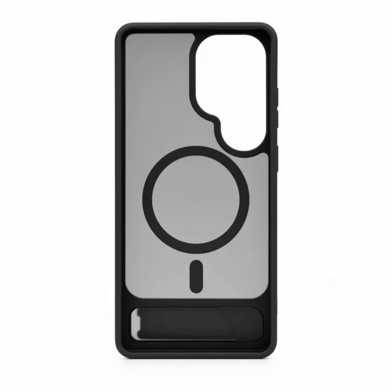 Evelatus Samsung Galaxy S26 Ultra dėklas su gumuota danga ir MagSafe bei stoveliu - juodas