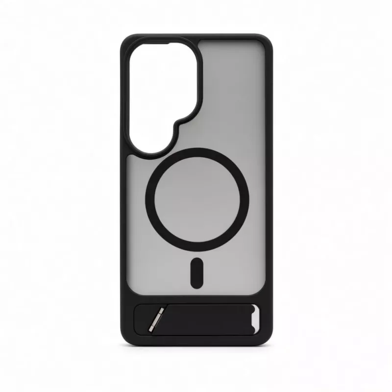 Evelatus Samsung Galaxy S26 Ultra dėklas su gumuota danga ir MagSafe bei stoveliu - juodas