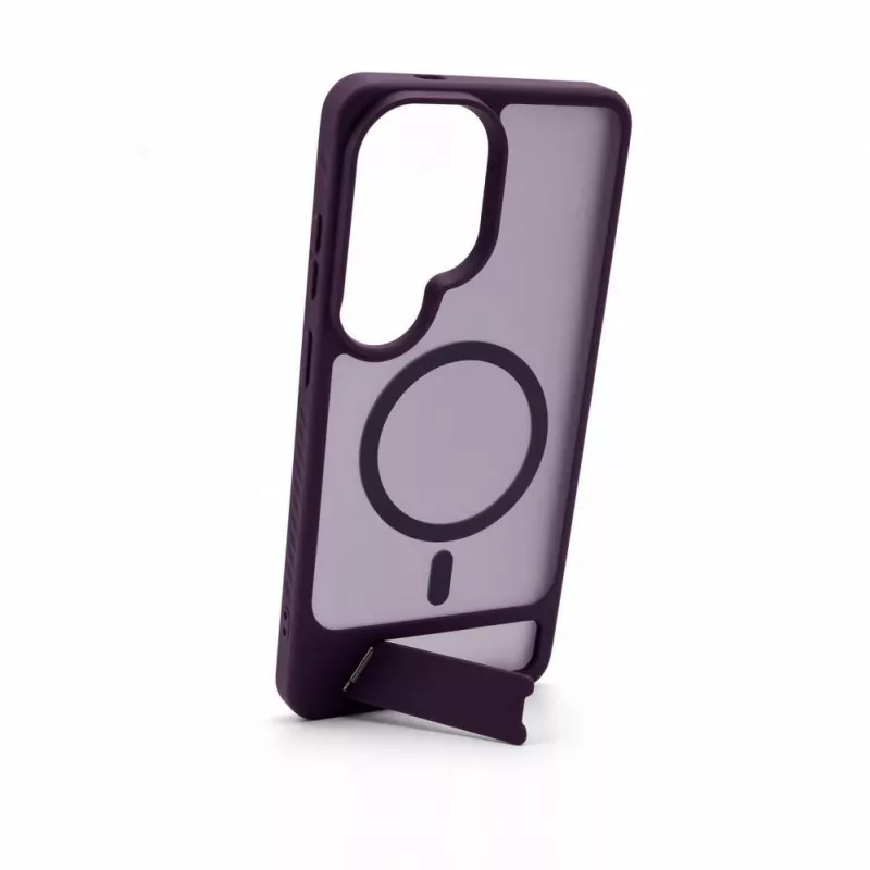 Evelatus Samsung Galaxy S26 Ultra guminis MagSafe dėklas su stoveliu - violetinė