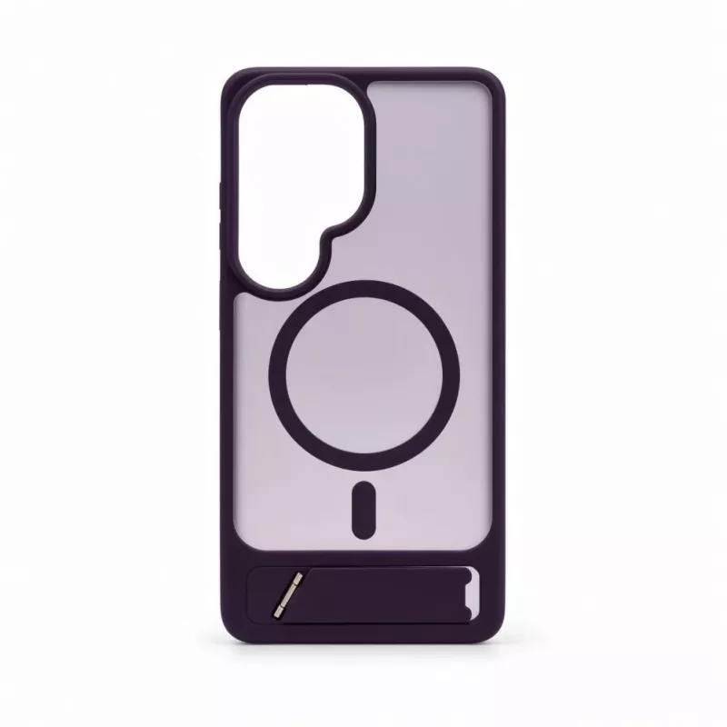 Evelatus Samsung Galaxy S26 Ultra guminis MagSafe dėklas su stoveliu - violetinė