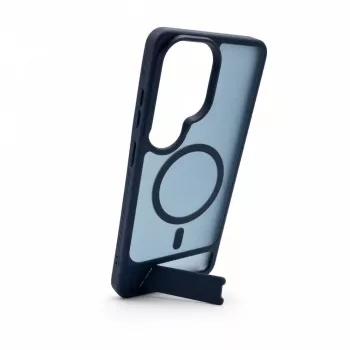 Evelatus Samsung Galaxy S26 Ultra dėklas su gumuota danga, MagSafe ir stoveliu, tamsiai mėlynas