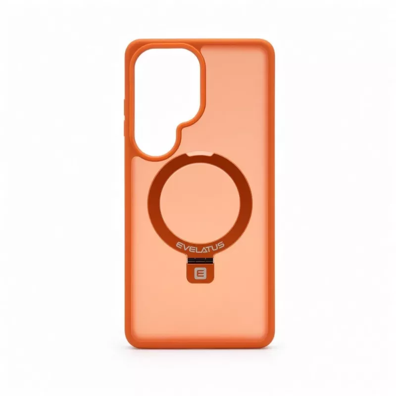 Evelatus Samsung Galaxy S26 Ultra apsauginis dėklas su MagSafe ir stoveliu, matinis oranžinis