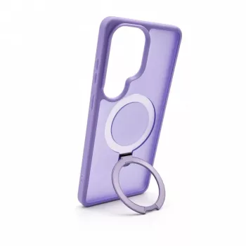 Evelatus Samsung Galaxy S26 Ultra apsauginis dėklas su MagSafe ir stovu, matinis žiedas, levandų violetinė