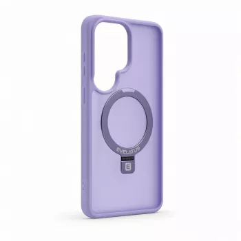 Evelatus Samsung Galaxy S26 Ultra apsauginis dėklas su MagSafe ir stovu, matinis žiedas, levandų violetinė