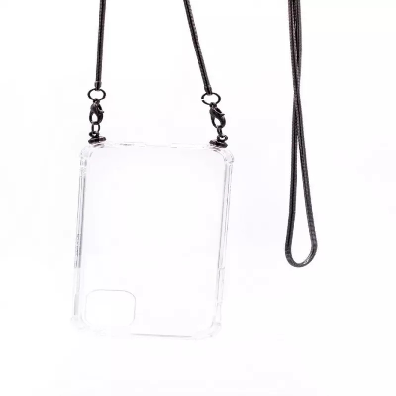 Evelatus Silicone Transparent Phone Case with Gold Necklace TPU Strap for Xiaomi Redmi Note 8 / Redmi Note 8 2021