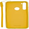 Evelatus Soft Touch Silicone Case with Strap for Xiaomi Redmi Note 8 / Redmi Note 8 2021 - Geltona