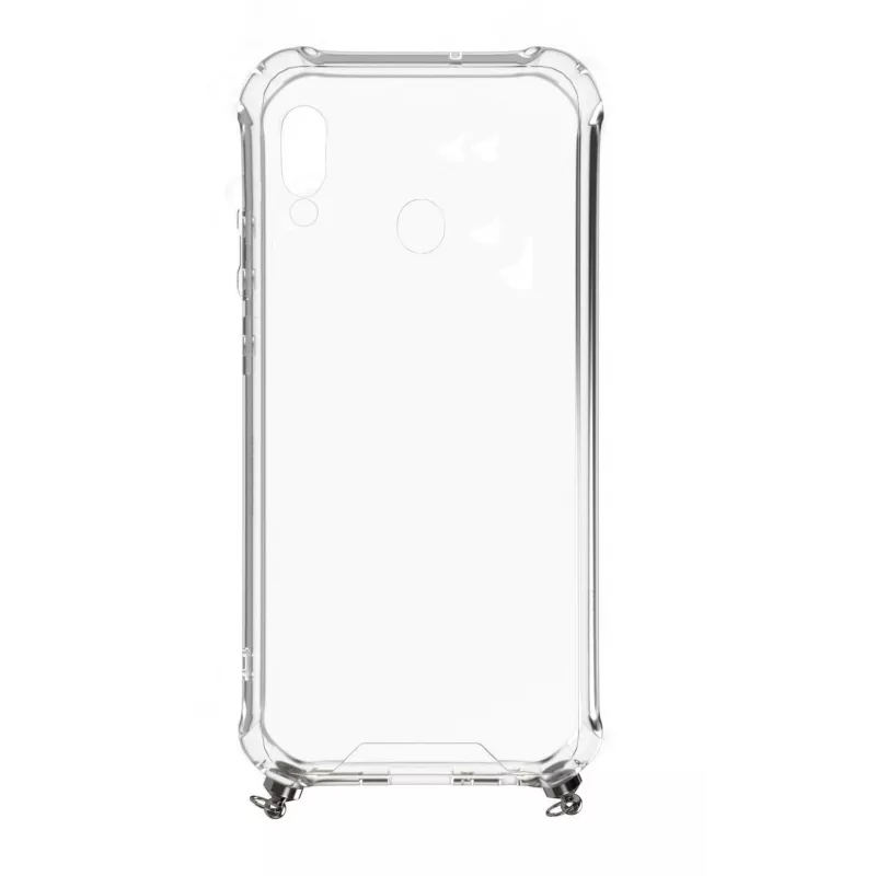 Evelatus Xiaomi Redmi Note 7 / Note 7 Pro Silicone Transparent Case with Necklace TPU Strap Space Gray