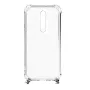 Evelatus Xiaomi Redmi Note 8 Pro Silicone Transparent Case with Necklace TPU Strap Silver