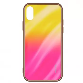 Evelatus Xiaomi Redmi Note 8 Pro Water Ripple Gradient Color Anti-Explosion Tempered Glass Case Gradient Yellow-Pink