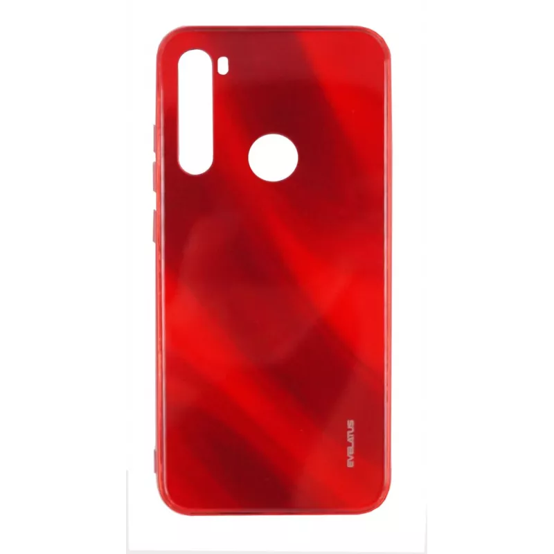 Evelatus Xiaomi Redmi Note 8 / Redmi Note 8 2021 Water Ripple Full Color Electroplating Tempered Glass Case Red