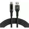 everActive CBB-1CBL USB-A į USB-C pintas kabelis su LCD galios ekranu, 1m, 3A, juodas