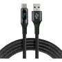 everActive CBB-1CBL USB-A į USB-C pintas kabelis su LCD galios ekranu, 1m, 3A, juodas