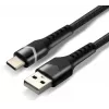 everActive CBB-1CBR USB-A į USB-C RGB LED pintas kabelis 1m 3A juodas