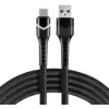 everActive CBB-1CBR USB-A į USB-C RGB LED pintas kabelis 1m 3A juodas