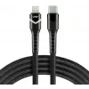 everActive CBB-1CIR USB-C į Lightning RGB LED laidas 1m 27W PD juodas