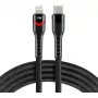 everActive CBB-1CIR USB-C į Lightning RGB LED laidas 1m 27W PD juodas