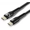 everActive CBB-2PDR USB-C į USB-C RGB LED pintas kabelis 2m 3A 60W juodas