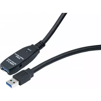 EXERTIS CONNECT aktyvus USB 3.0 prailginimo kabelis su stiprintuvu, USB Type-A vyriškas į USB Type-A moterišką, 5,0 m, juodas (149254)