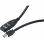 EXERTIS CONNECT aktyvus USB 3.0 prailginimo kabelis su stiprintuvu, USB Type-A vyriškas į USB Type-A moterišką, 5,0 m, juodas (149254)