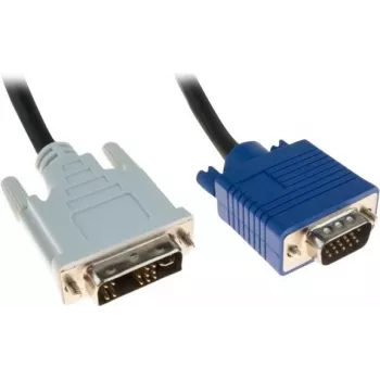 Exertis Connect DVI-A vyriškas į VGA vyriškas adapterio kabelis, Single Link, 10 m, juodas, Thumbscrews 127731