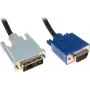 Exertis Connect DVI-A vyriškas į VGA vyriškas adapterio kabelis, Single Link, 10 m, juodas, Thumbscrews 127731