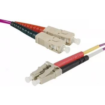 EXERTIS CONNECT LC/UPC į LC/UPC OM4 dvigubas optinis pataisos kabelis, 1m, LSZH, Erika Violet 392781