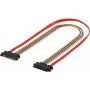 EXERTIS CONNECT SATA prailginimo kabelis, SATA 22 kontaktų vyriškas į SATA 22 kontaktų moterišką (5V + 12V), 0,5 m, skirta prailginti SATA duomenų ir maitinimo sąsają, juodas 147500