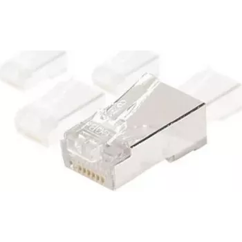 EXERTIS CONNECT ekranuotas RJ45 modulinis kištukas apvaliems kabeliams, STP, 8P8C, CAT 6, 100 vnt. paketas 920870
