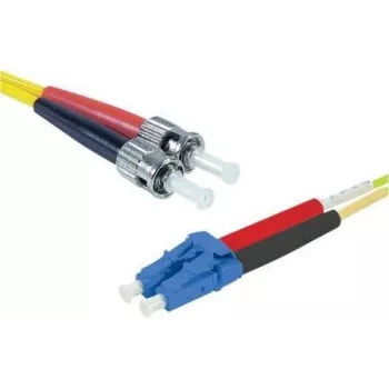 EXERTIS CONNECT ST/UPC į LC/UPC vienmodis dvigubas OS2 LSZH optinis pataisos kabelis, 3m, geltonas