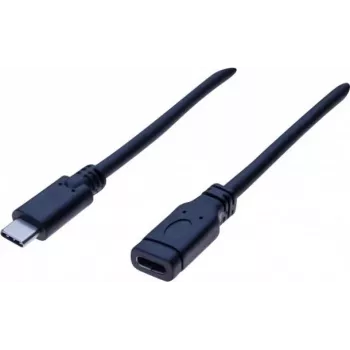 EXERTIS CONNECT USB 3.1 Gen 2 USB-C prailginimo kabelis 1m vyriškas į moterišką 10Gbps 100W PD 4K vaizdas juodas 532495