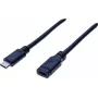 EXERTIS CONNECT USB 3.1 Gen 2 USB-C prailginimo kabelis 1m vyriškas į moterišką 10Gbps 100W PD 4K vaizdas juodas 532495
