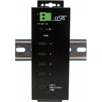 EXSYS EX-1144HMVS USB-C daugiafunkcis šakotuvas su 4K HDMI, Gigabit Ethernet ir 3x USB 3.2 Gen 1 Type-A