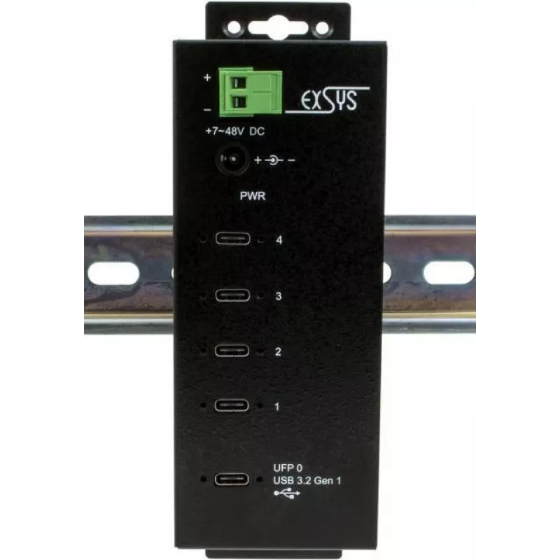 EXSYS EX-1144HMVS USB-C daugiafunkcis šakotuvas su 4K HDMI, Gigabit Ethernet ir 3x USB 3.2 Gen 1 Type-A