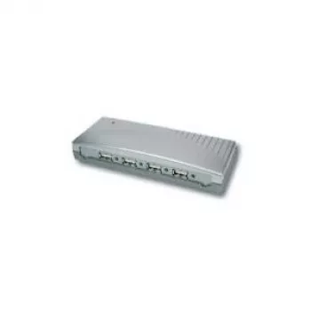 EXSYS EX-1163 4 prievadų USB 2.0 šakotuvas su maitinimo adapteriu, plastikinis, juodas