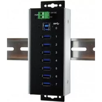 EXSYS EX-1187HMVS-WT 7 prievadų USB 3.2 Gen 1 pramoninis metalinis šakotuvas