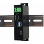 EXSYS EX-1195HMS Pramoninis 4 prievadų USB 3.1 Gen 1 šakotuvas su USB-C, DIN bėgio tvirtinimu, 9-48V DC