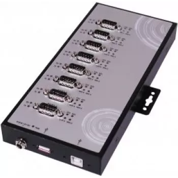 EXSYS EX-1348HMV 8 prievadų USB 2.0 į RS-232/422/485 serijinis adapterio šakotuvas su metaliniu korpusu ir FTDI lustu