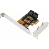 EXSYS EX-3517 7 prievadų SATA III PCIe x2 valdiklio plokštė - ASMedia ASM1062 + JMicron JMB575S, 6 Gbps, pridedamas žemo profilio laikiklis