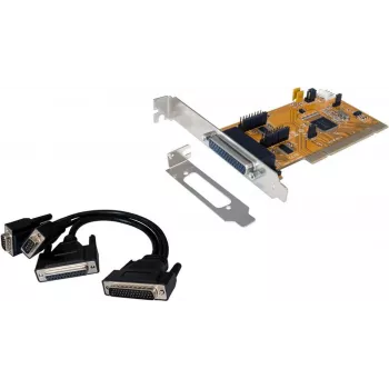 EXSYS EX-43360 PCI-X adapteris - 2x RS-232 nuoseklieji + 1x lygiagretusis, MosChip, žemo profilio