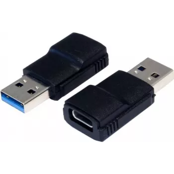 EXSYS EX-47991 USB 3.1 Gen 1 Type-A vyriškas į Type-C moteriškas adapteris, juodas