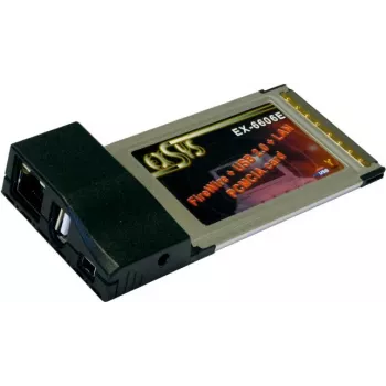 EXSYS EX-6606E CardBus 10/100 Ethernet + USB 1.1 + FireWire 400 kombinuotas adapteris