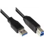EXSYS EX-K1501 USB 3.2 Gen 1 kabelis, USB-A į USB-B, 0,25 m, juodas