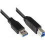 EXSYS EX-K1502 USB 3.2 Gen 1 laidas, USB-A į USB-B, 0,5 m, juodas