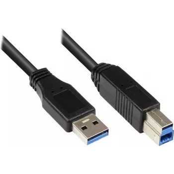 EXSYS EX-K1504 USB 3.2 Gen 1 laidas, 1,8 m, USB-A į USB-B, juodas