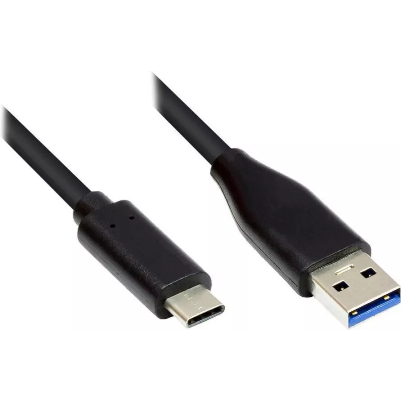 EXSYS EX-K1584-5.0 USB 3.2 Gen 1 kabelis, USB-A į USB-C, 5 m, juodas
