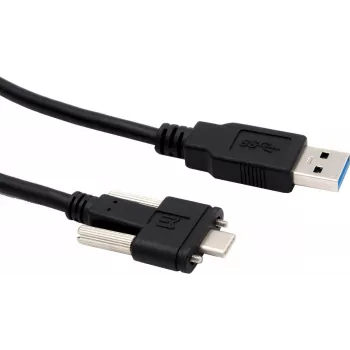 EXSYS EX-K1593V USB 3.2 Gen 2 kabelis, USB-A į USB-C, 1m, juodas, 10Gbps, 60W įkrovimas