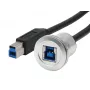 EXSYS skydinio montavimo USB-B moteriškas į USB-B vyriškas adapterio kabelis, USB 3.2 Gen 1, 30 cm, metalinis korpusas EX-49187