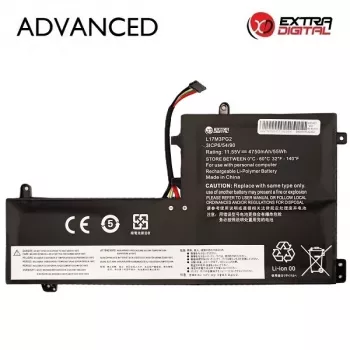 Extra Digital Advanced nešiojamojo kompiuterio baterija, skirta Lenovo L17M3PG2 – 4750mAh, 54Wh, 11.34V, 3 elementų ličio jonų (NB482832)
