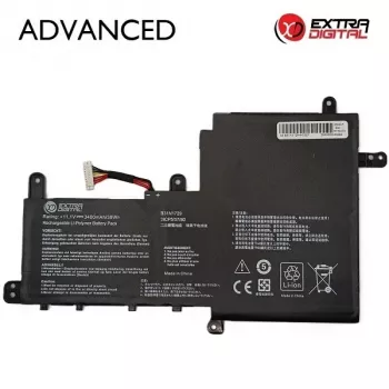 Extra Digital Advanced NB432516 nešiojamojo kompiuterio baterija, skirta ASUS B31N1729 - 3400mAh, 11.52V, 39.2Wh, 3 elementų